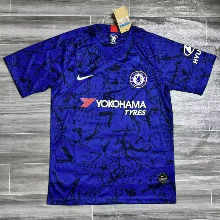 Click to view full screen Official Retro Chelsea 19-20 Home Jersey - Authentic Blue Football Shirt with Champions League Patches`