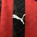 Maglia Home AC Milan 25/26, taglie S-4XL, design rosso-nero, per tifosi e allenamenti.